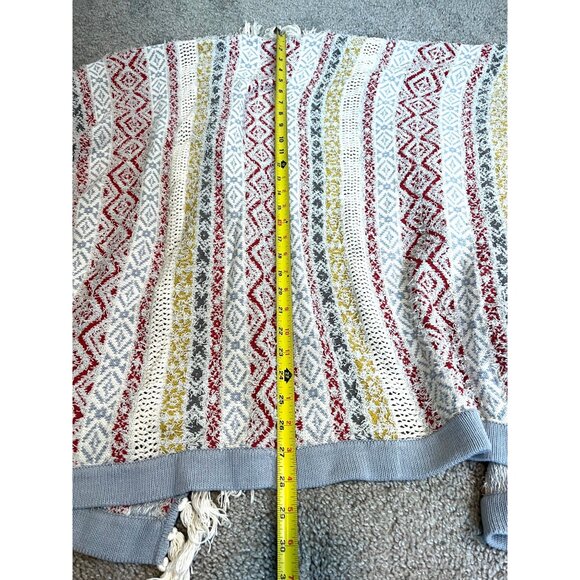 Cabi Love Carol Shawl Size M/L Knit Cardigan Fringe Geometric Poncho Tassel Boho - Picture 6 of 10